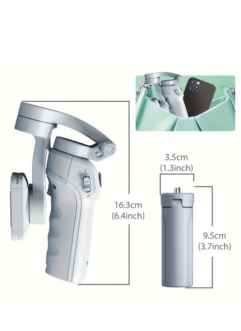 SelfieShow Three-axis PTZ Stabilizer, Gimbal Stabilizer, Intelligent Face Recognition Tracking, Compatible With iOS iPhone/Android Mobile Phone