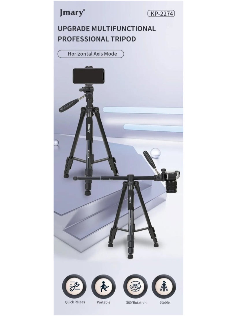 Jmary KP-2274 CameraAluminium Tripod with 4 Sections Professional Detachable Monopod Tripod with 360 Degree Head Quick Release Plate