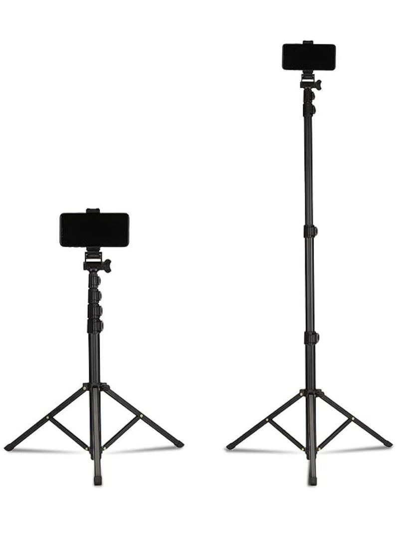 Jmary MT39 61inch Aluminum Extendable Cell Phone Tripod Stand with Selfie Stick Tripod and Phone Clip
