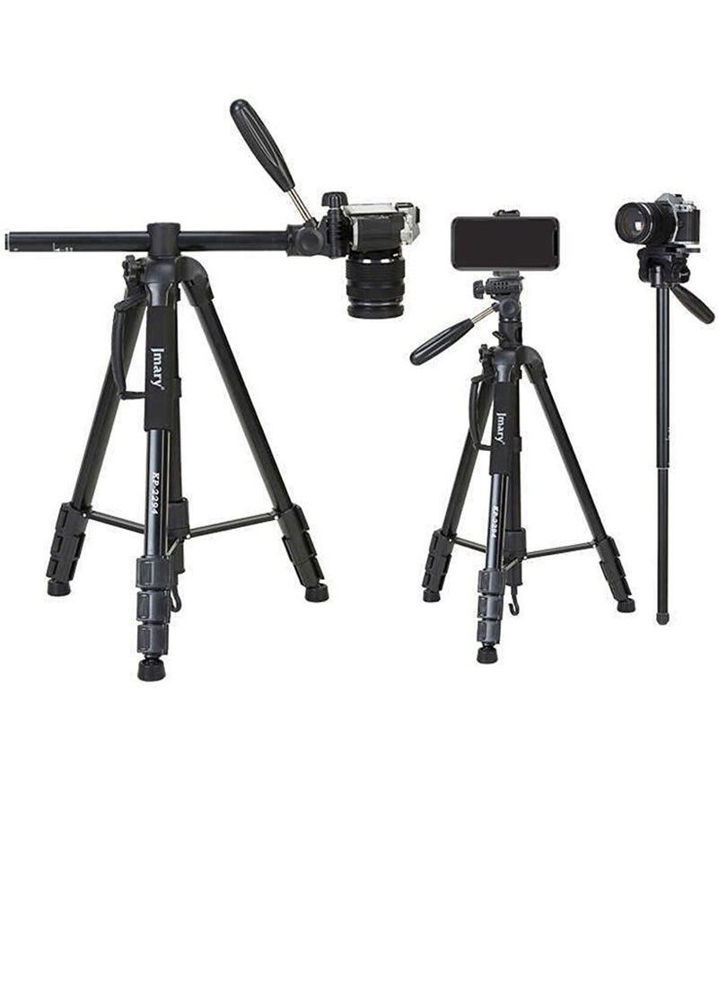 KP-2294 Multifunctional Professional Tripod With Multi Angle Adjustment Black