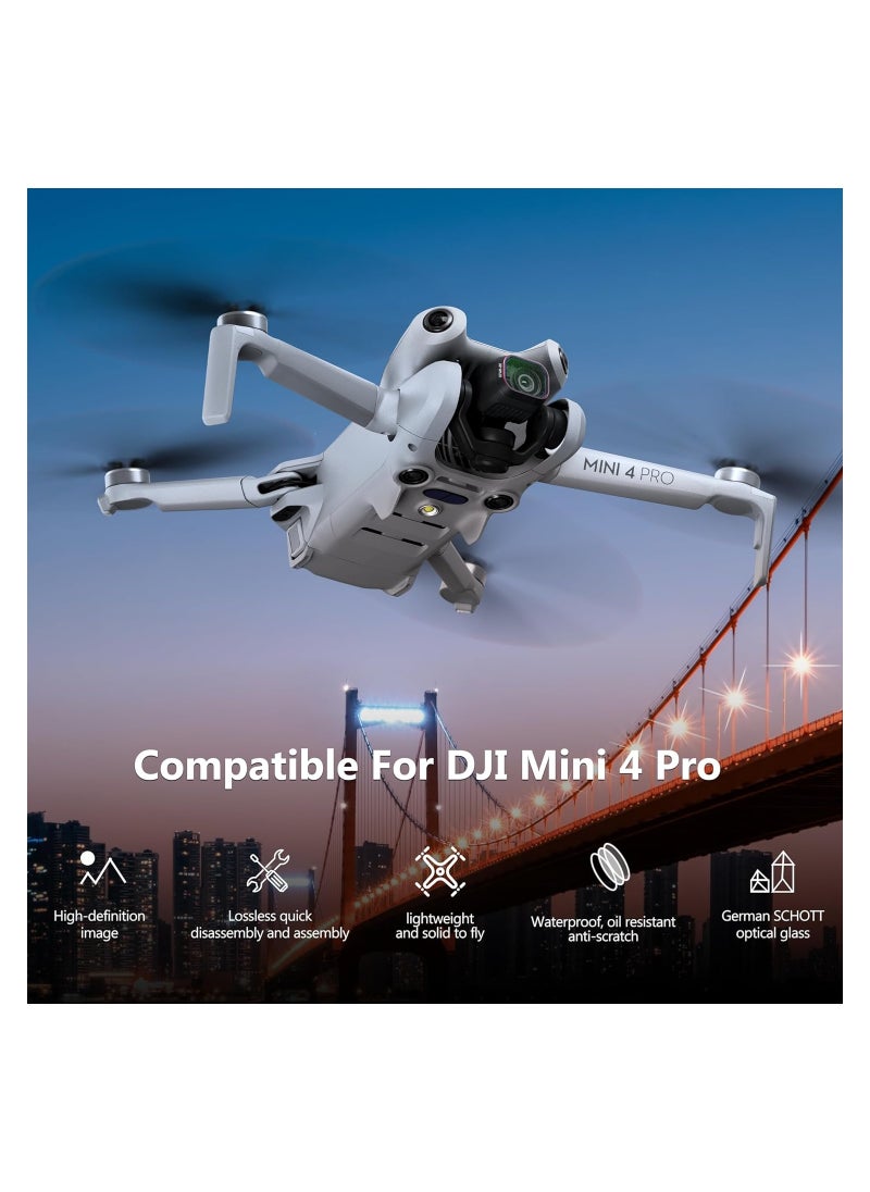 Star Filter for Mini 4 Pro, Multi Coated Star Filter Fit for DJI Mini 4 Pro Accessories, Mini 4 Pro Filters Set Accessories, Protection Drone Camera Lens(Aluminum Version)