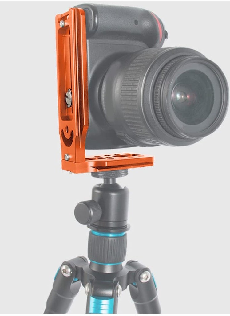 DSLR Camera L Bracket Quick Release Plate Vertical Horizontal Switching Tripod Quick Release Board Compatible with Canon / Nikon / Sony / DJI / Osmo / Ronin / Zhiyun Stabilizer Tripod Monopod (Orange)