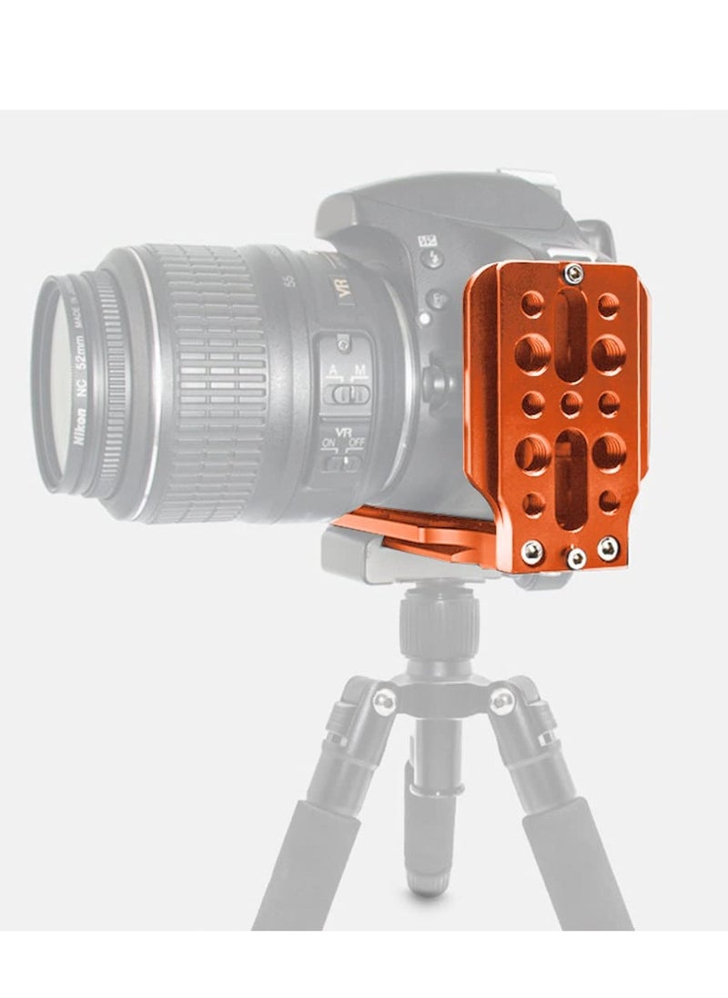 DSLR Camera L Bracket Quick Release Plate Vertical Horizontal Switching Tripod Quick Release Board Compatible with Canon / Nikon / Sony / DJI / Osmo / Ronin / Zhiyun Stabilizer Tripod Monopod (Orange)