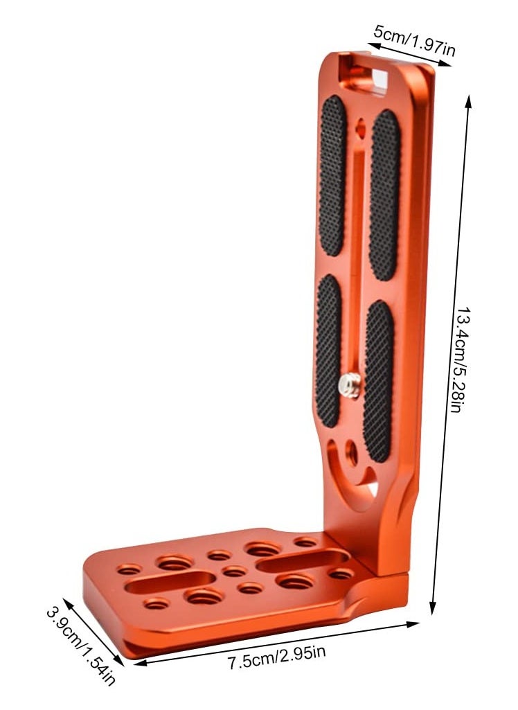 DSLR Camera L Bracket Quick Release Plate Vertical Horizontal Switching Tripod Quick Release Board Compatible with Canon / Nikon / Sony / DJI / Osmo / Ronin / Zhiyun Stabilizer Tripod Monopod (Orange)