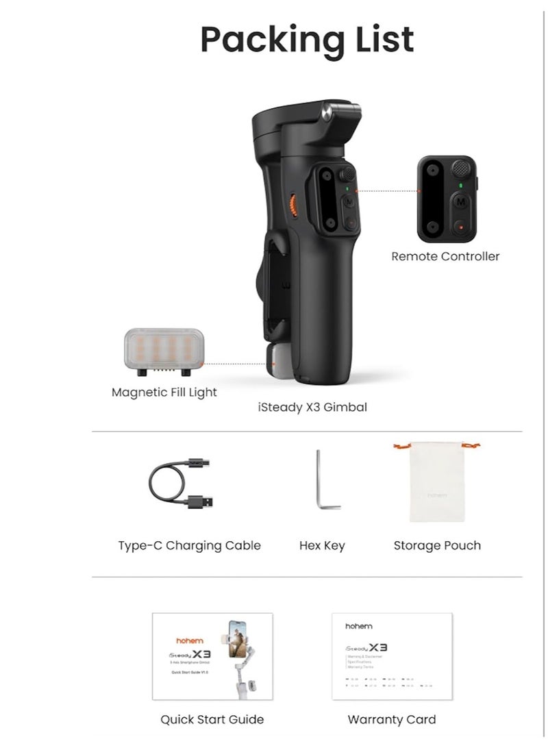 iSteady X3 Travel Smartphone Stabilizer black