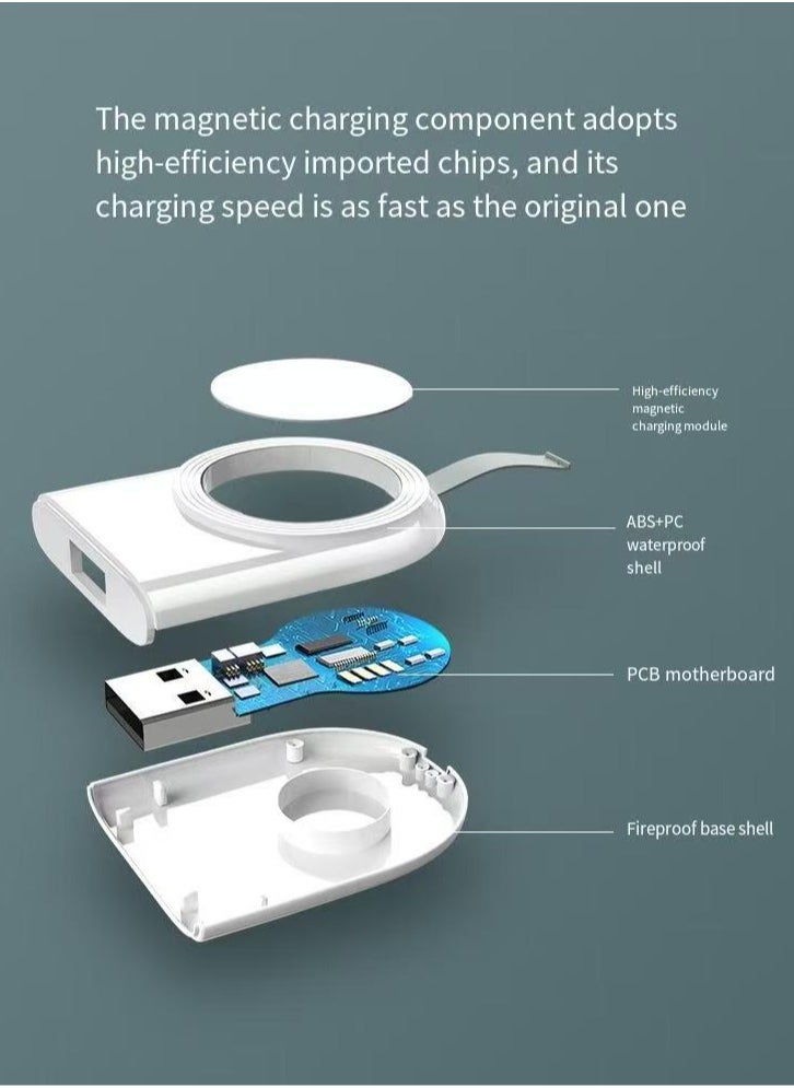 Watch wireless charger suitable for wireless charging magnetic charging generations 1-9 (USB single wire metal version)