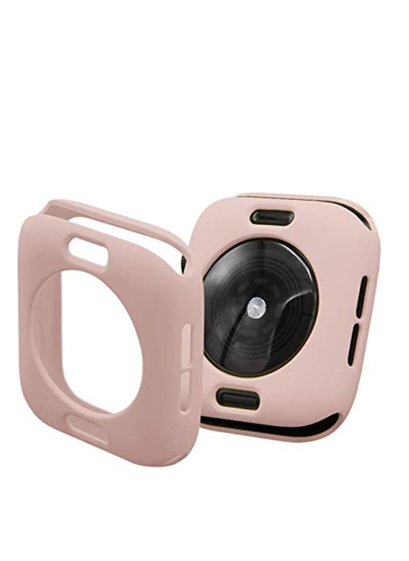 Case for Apple Watch 2 Pack, Cover for iwatch Ultra Thin Soft TPU Shockproof Built in Bumper Protector for iWatch Case Series SE 6/ 5/ 4 Sand Pink 40mm