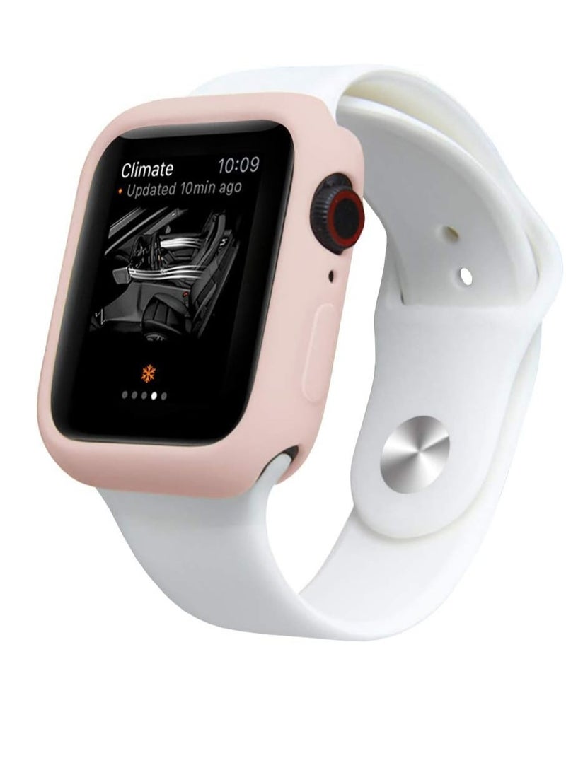 Case for Apple Watch 2 Pack, Cover for iwatch Ultra Thin Soft TPU Shockproof Built in Bumper Protector for iWatch Case Series SE 6/ 5/ 4 Sand Pink 40mm