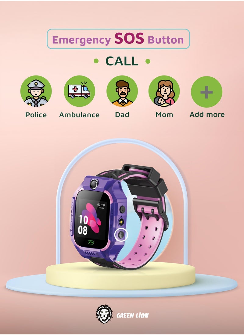 Kids Smart Watch Series 5 with Games, Math Learning, Safe Zone for Children, 1.44” Color Display, Long Battery Life & Child Safety Features/ Fun & Educational Smartwatch for Kids - Purple