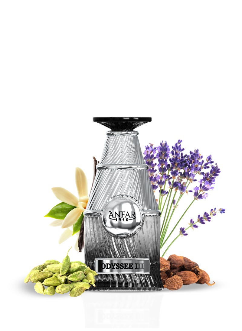 ANFAR 1950 ODYSSEE III Pour HOMME Extrait de Parfum, Cardamom, Pink Pepper, Bergamot, Mint, Artemisia,FOR MEN,100ML