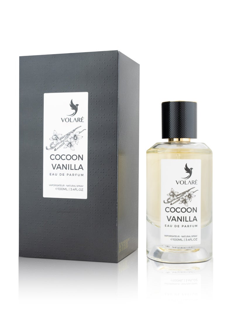 Volare Cocoon Vanilla Eau De Parfum for Women - 100ml | Floral Vanilla Fragrance with Coconut, Jasmine & Woody Base