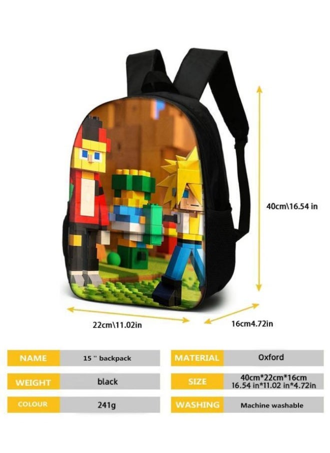 Cartoon three-piece schoolbag with front pocket - 1394