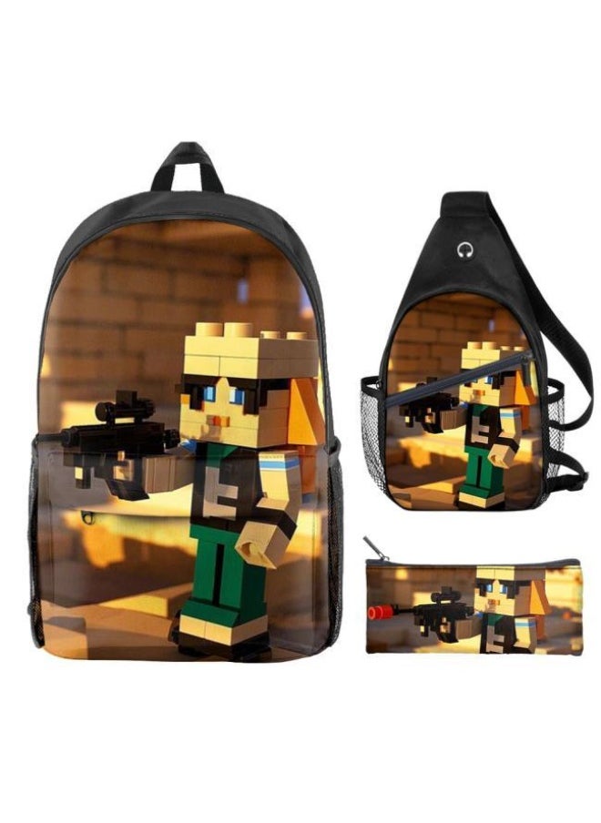Universal cartoon new three-piece schoolbag - 1218