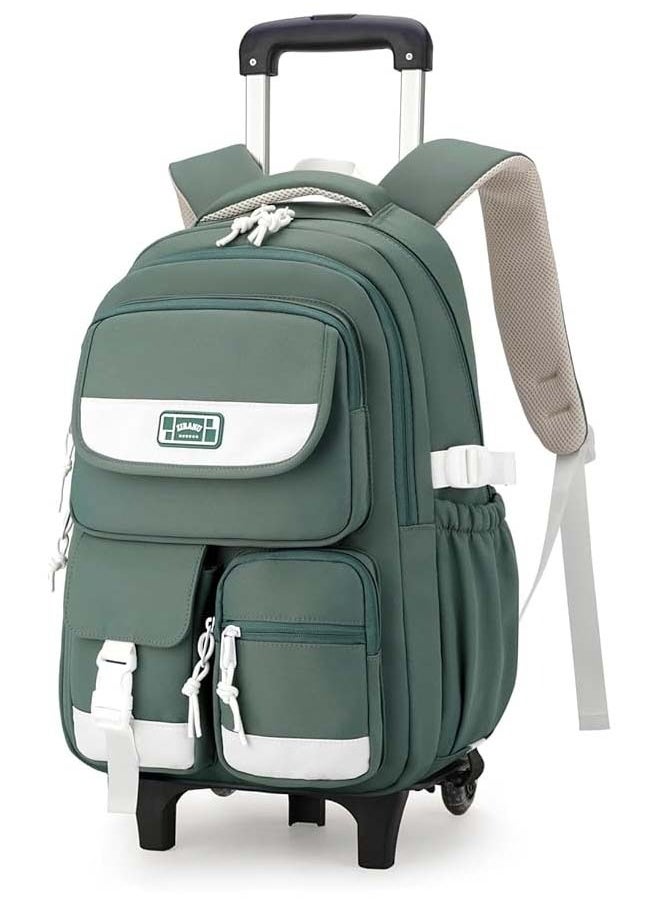 Rolling Backpack for Girls Boys, Fashion Trolley School Bags Large Capacity Wheeled Kids' Luggage Bag,Trolley Bookbag for Elementary Student