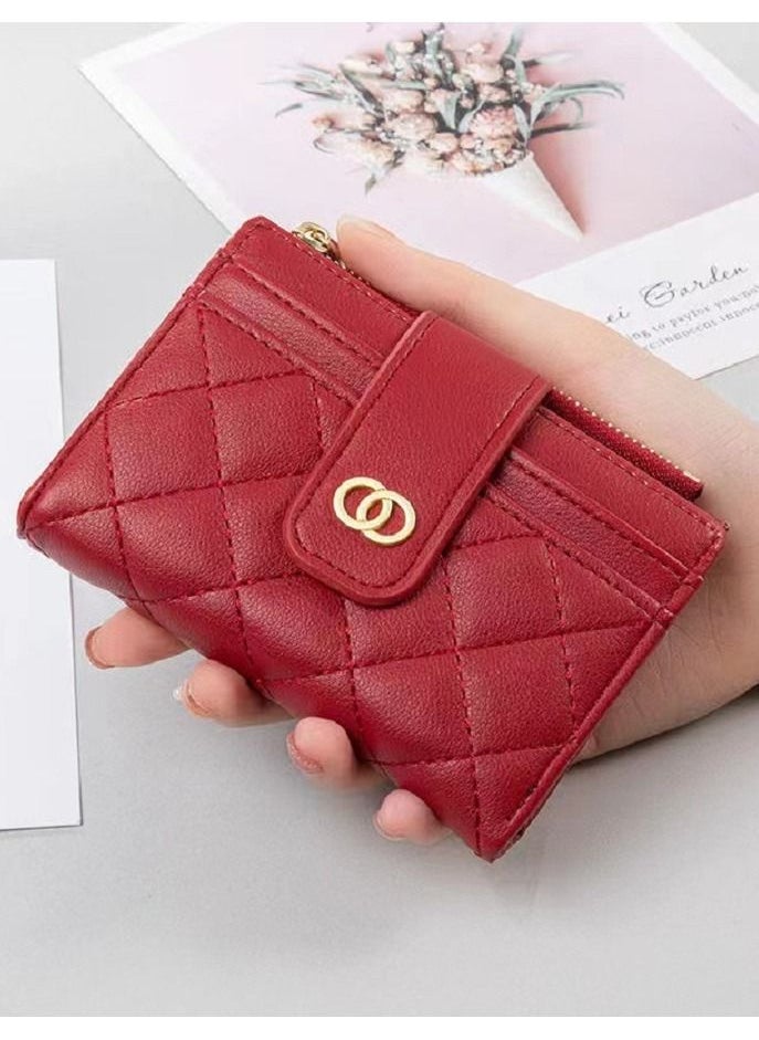 Women's Wallet Vertical Metal Buckle Elegant Multi Card Wallet