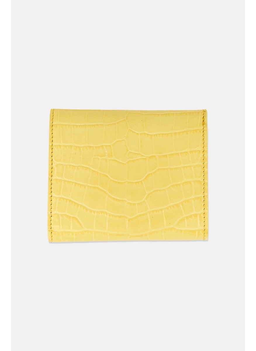 Women Brand Logo Wallet, Yellow