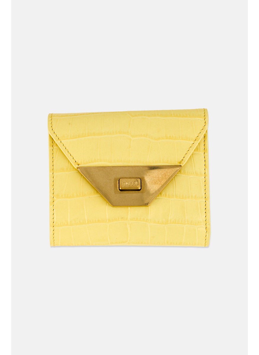 Women Brand Logo Wallet, Yellow