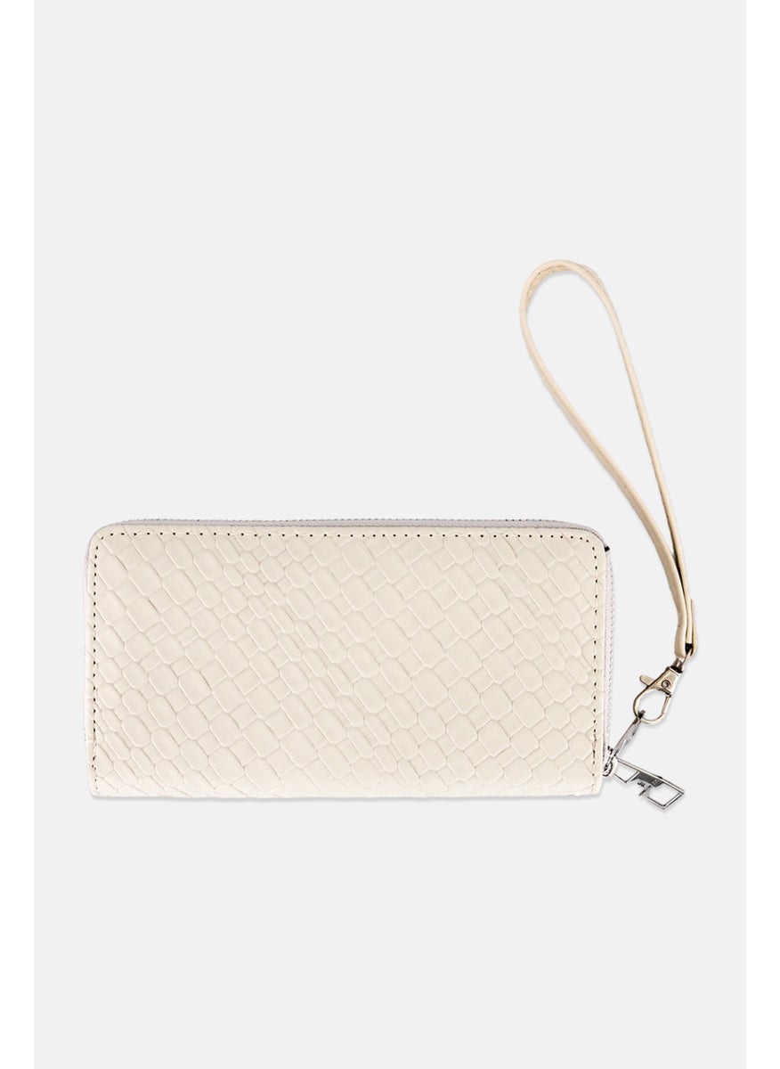 Women Brand Logo Ella Double Zip Wallet, Stone