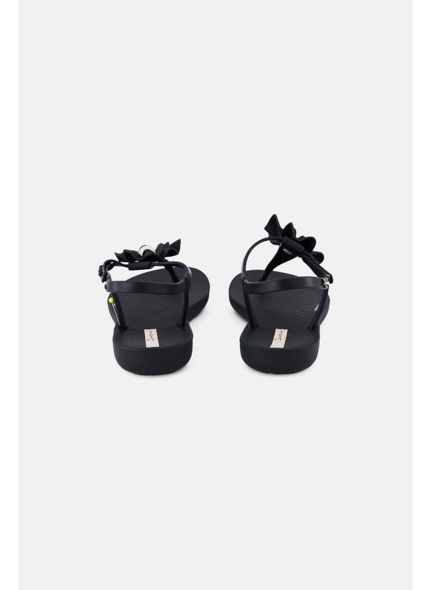 Kids Girls Adjustable Buckle Fashion Slippers, Black