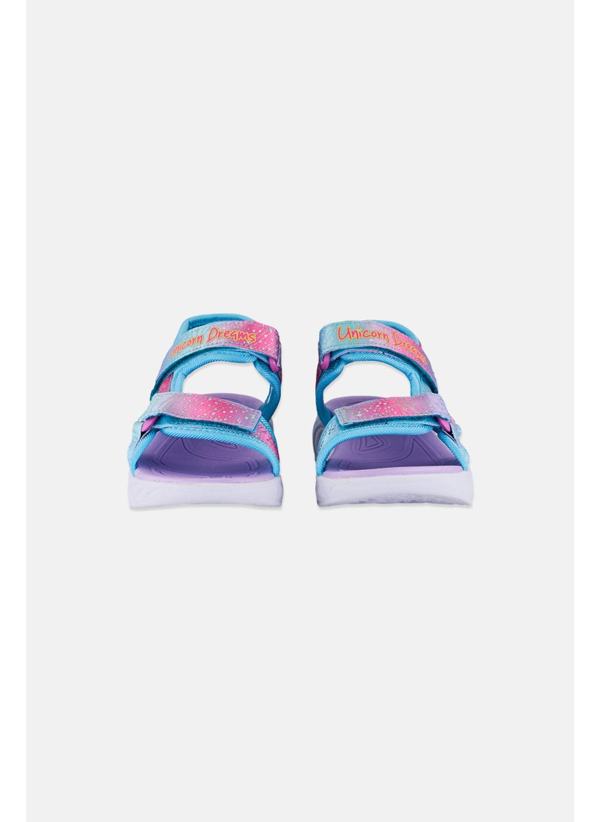 Kids Girl Majestic Bliss Velcro Closure Sandals, Turquoise