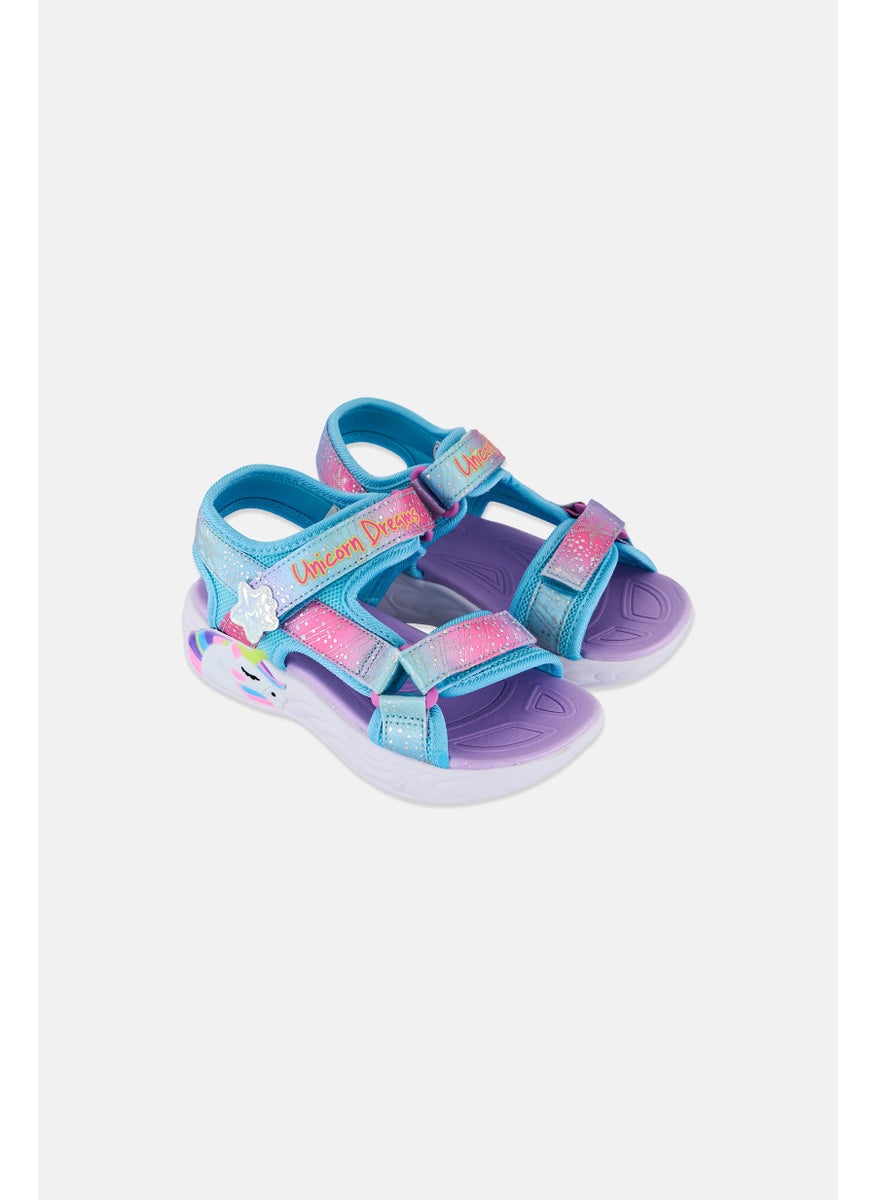 Kids Girl Majestic Bliss Velcro Closure Sandals, Turquoise