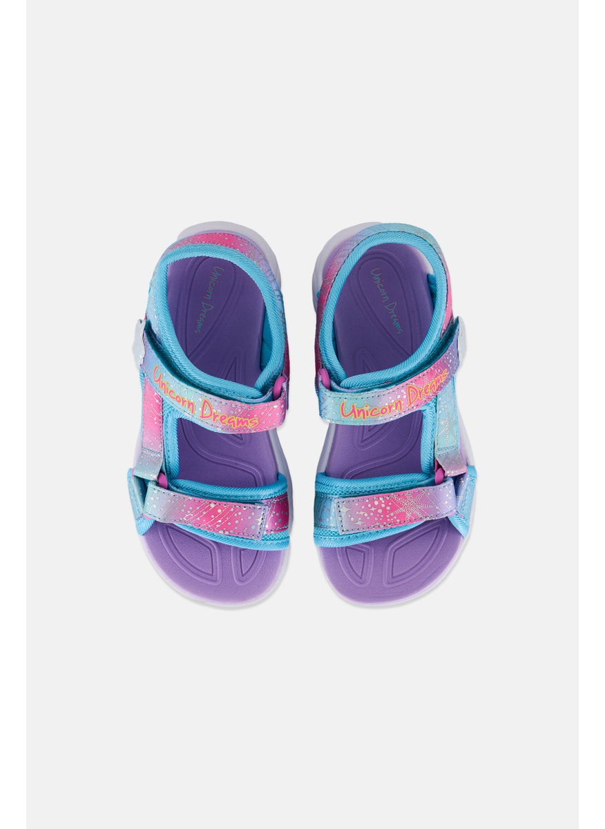 Kids Girl Majestic Bliss Velcro Closure Sandals, Turquoise