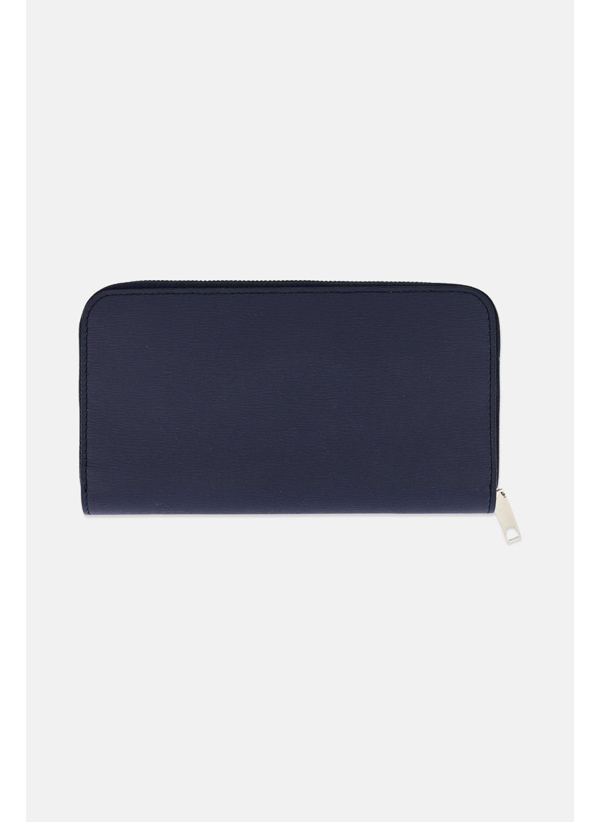 Men Brand Logo Wallet, Navy