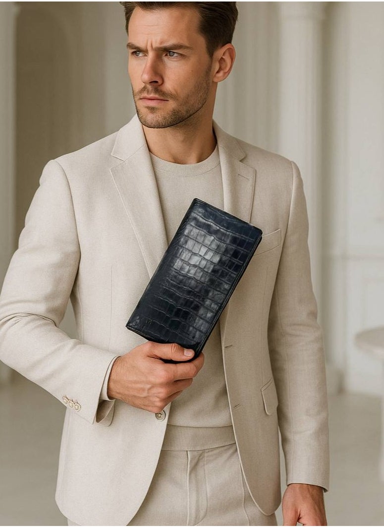 Large Men’s Hand Clutch – 100% Natural genuine Leather, Spacious and Ultra-Luxurious - Celora