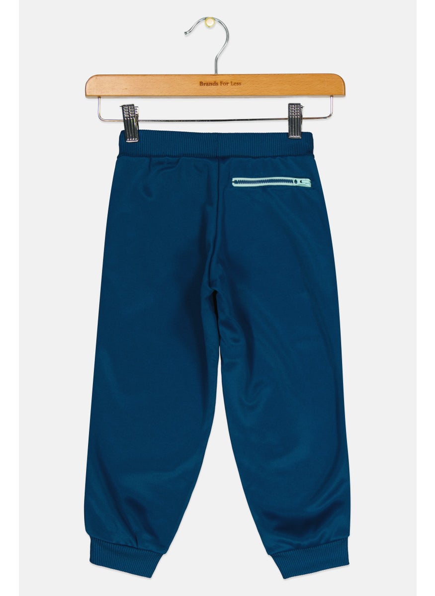 Adidas X Lego Toddlers Boy Brand Logo Outdoor Sweatpants, Teal Blue