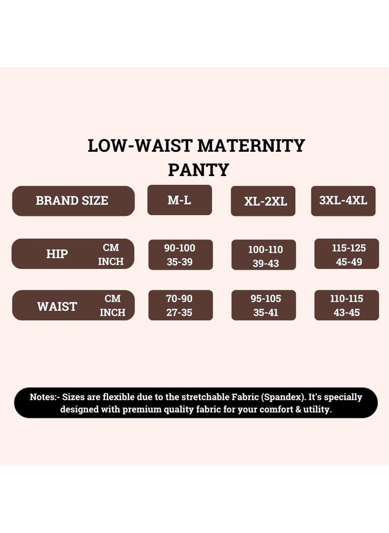 TUMMY 2 Piece Bamboo Cotton Low Waist Maternity Panty