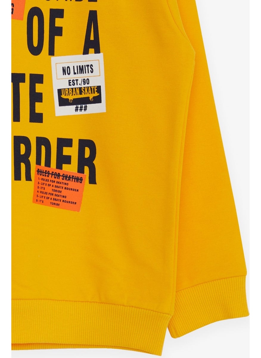 Baby Boy Sweatshirt Skater Printed 9 Months-3 Years, Yellow