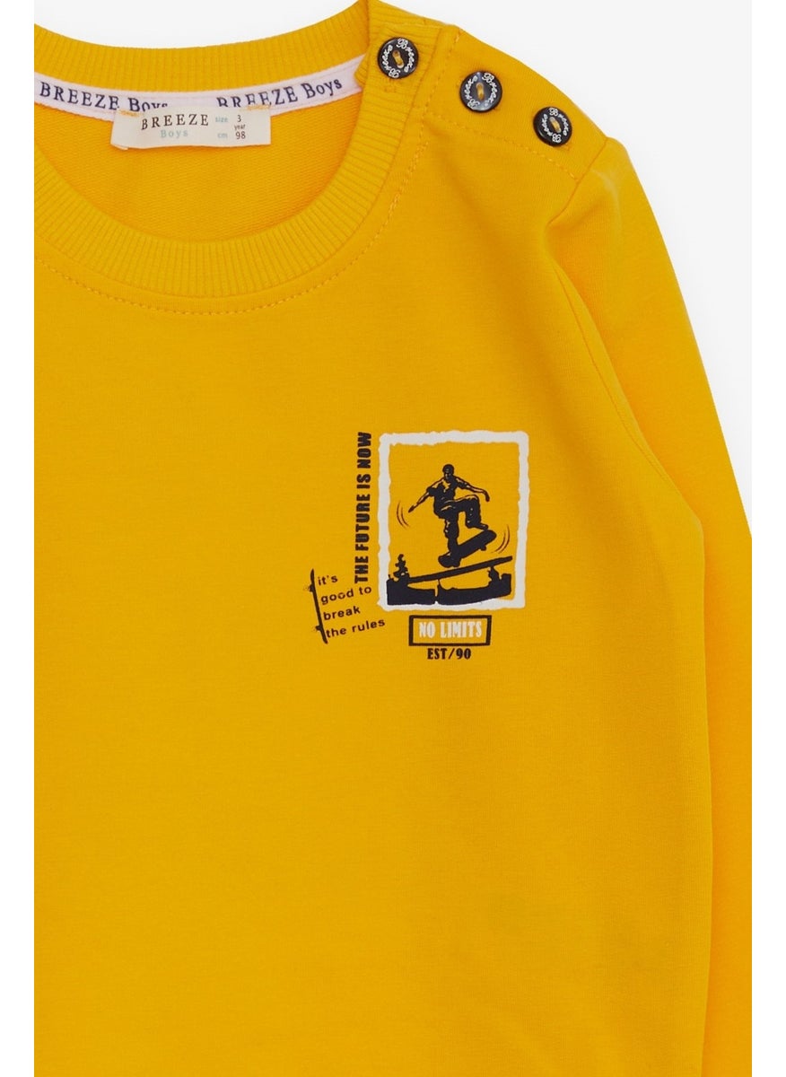 Baby Boy Sweatshirt Skater Printed 9 Months-3 Years, Yellow