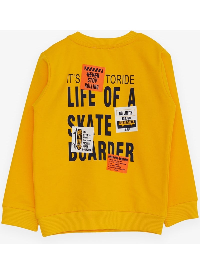 Baby Boy Sweatshirt Skater Printed 9 Months-3 Years, Yellow