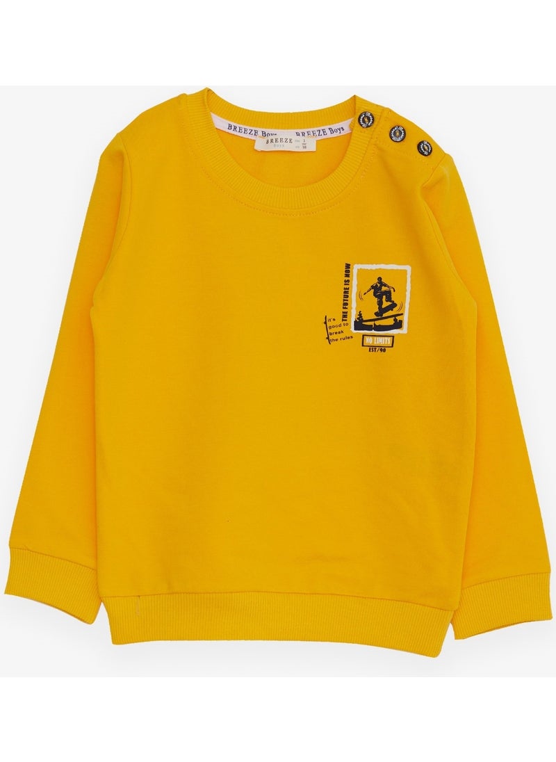 Baby Boy Sweatshirt Skater Printed 9 Months-3 Years, Yellow