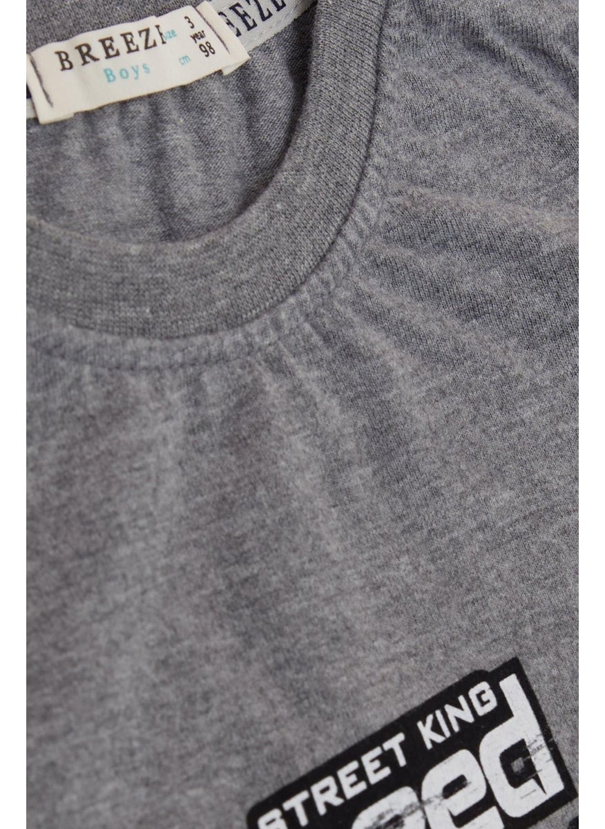 GİRLS & BOYS Boy's Long Sleeve T-Shirt Ghost Car Printed 1.5-5 Years, Dark Gray Melange