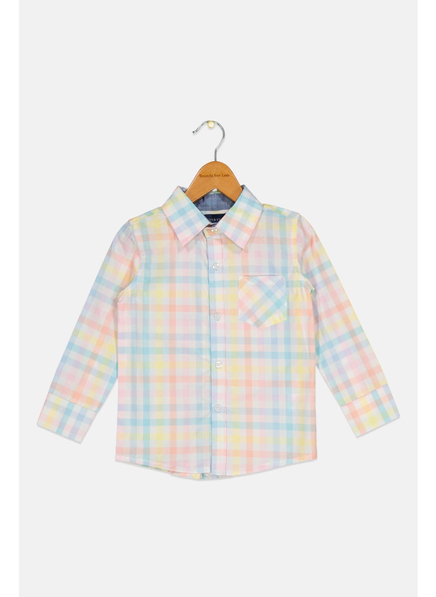 Toddlers Boy Allover Print Casual Shirt, Multicolor