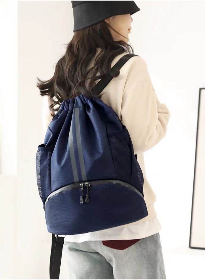 Dry Wet Separation Drawstring Pocket Basketball Backpack Swimming Bag Sports Backpack Design for Gym Travel Outdoor Activities
