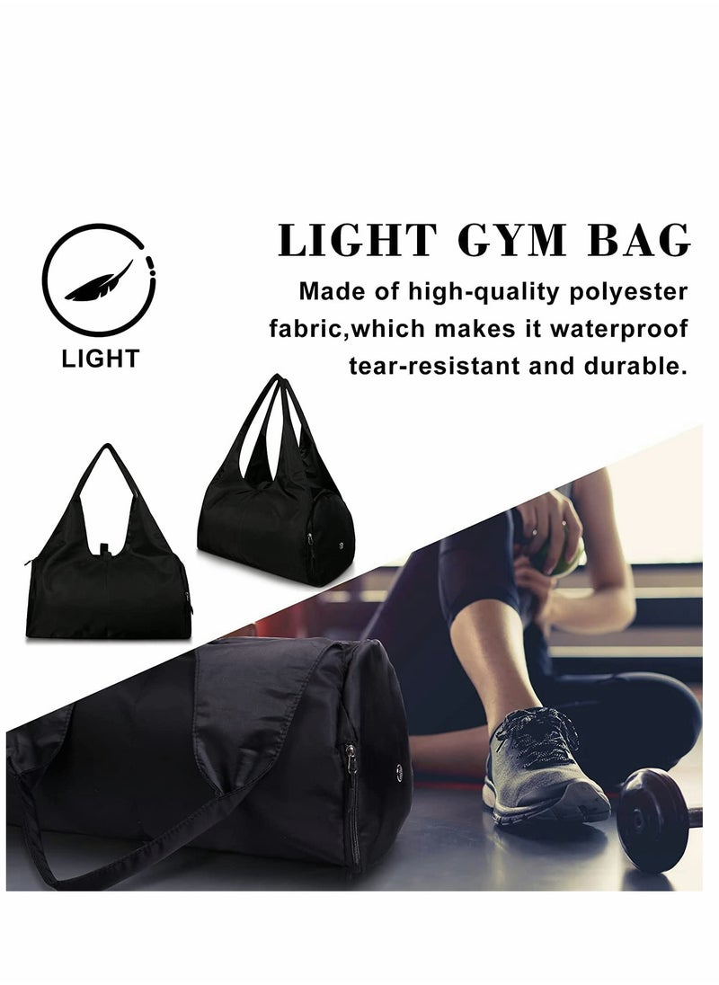 Versatile Waterproof Gym Bag with Yoga Mat Strap, Large Sports Duffel for Travel, Training and Weekend Getaways, Includes Shoes Compartment, Stylish Black Design