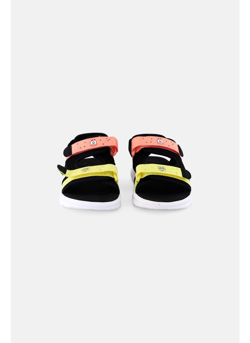 Kids Boy Evolve Velcro Closure Sandals, Black Combo