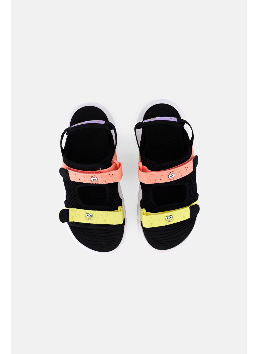 Kids Boy Evolve Velcro Closure Sandals, Black Combo