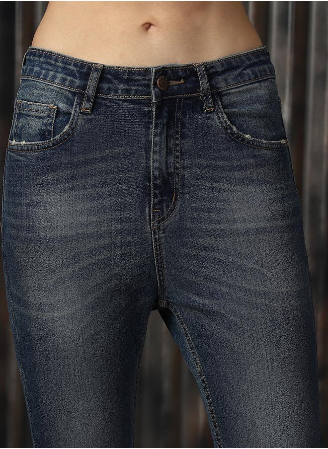 Women Comfort Skinny Fit High-Rise Heavy Fade Stretchable Jeans