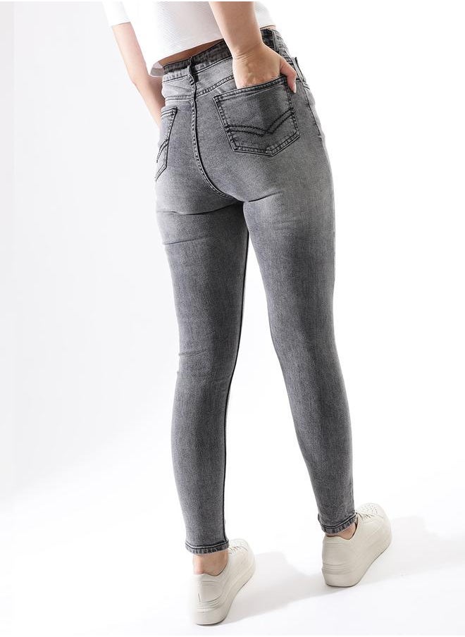 Women Comfort Skinny Fit High-Rise Heavy Fade Stretchable Jeans