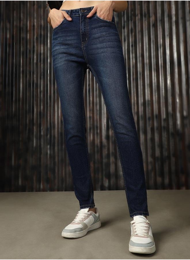 Women Comfort Skinny Fit High-Rise Light Fade Stretchable Jeans