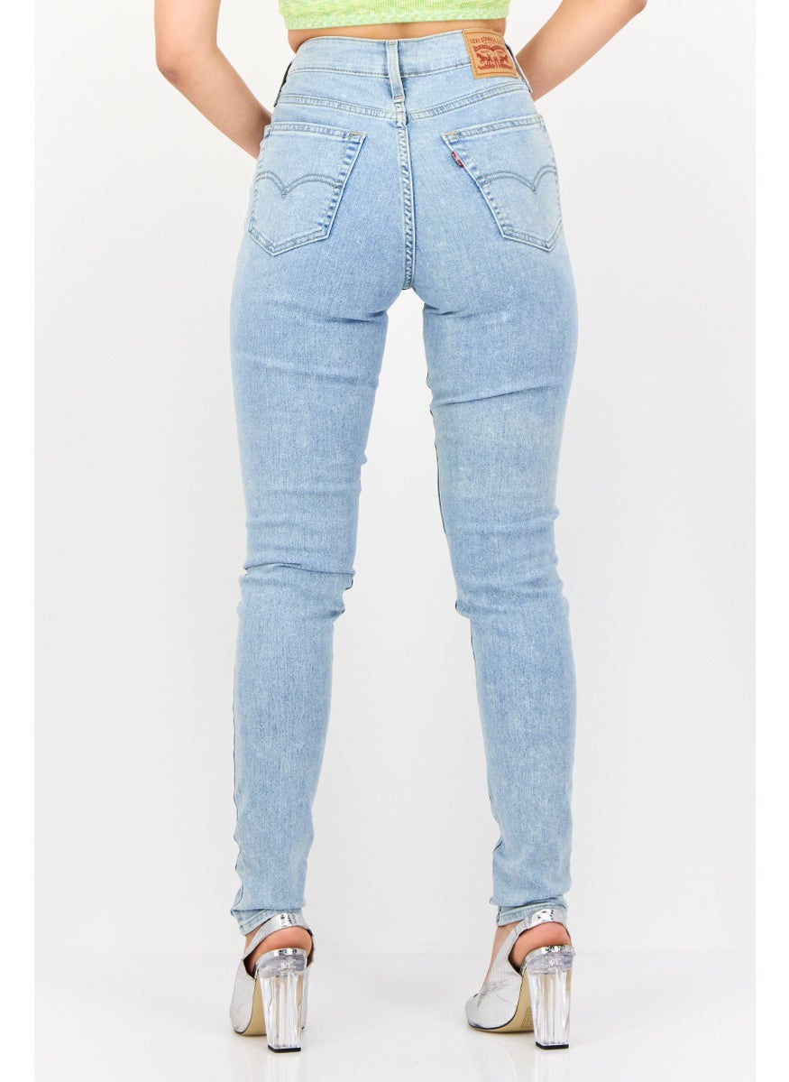 Women Skinny Fit Washed Stretchable Denim, Light Blue