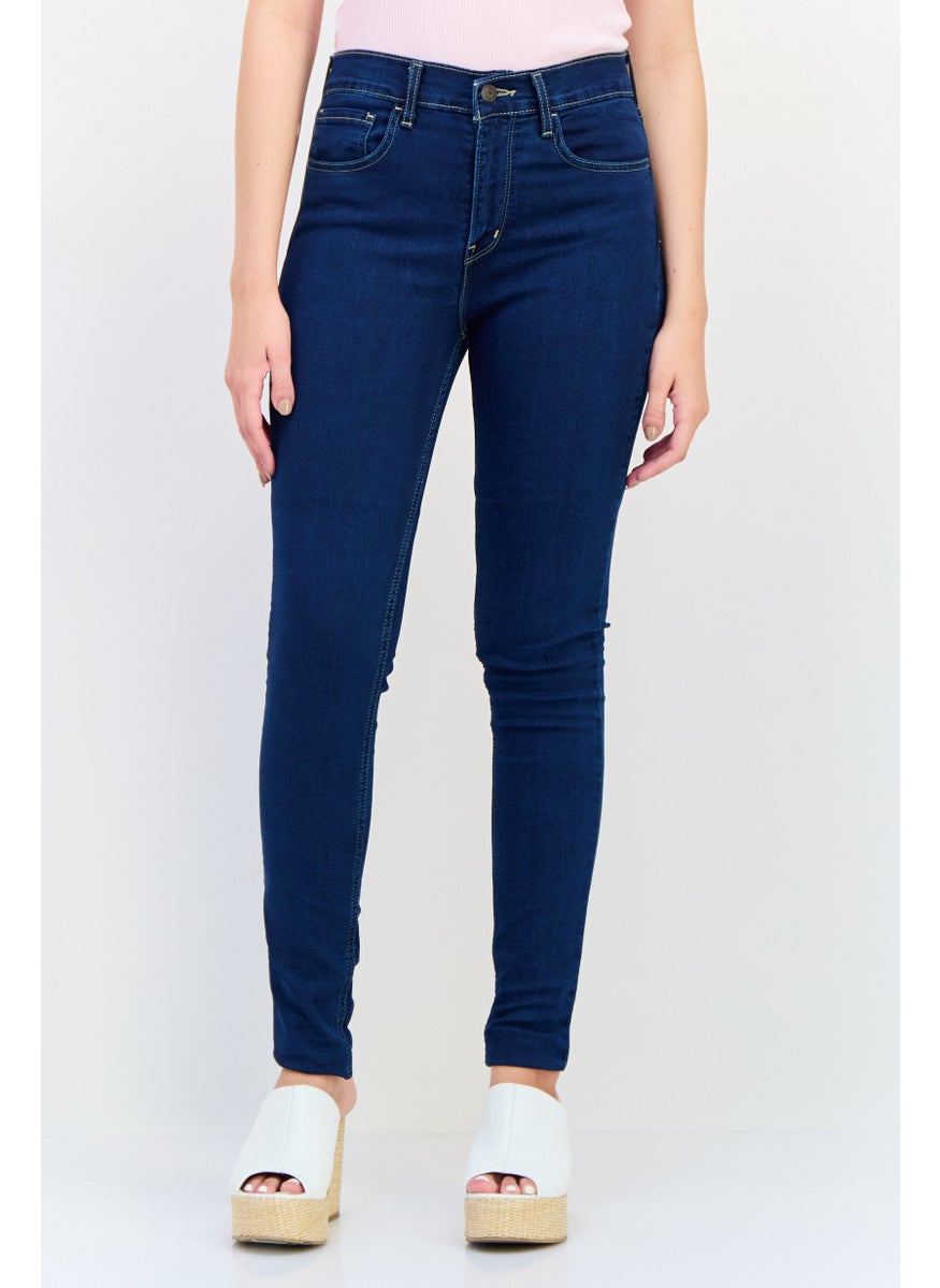 Women Regular Fit Wash Stretchable Denim Jeans, Navy