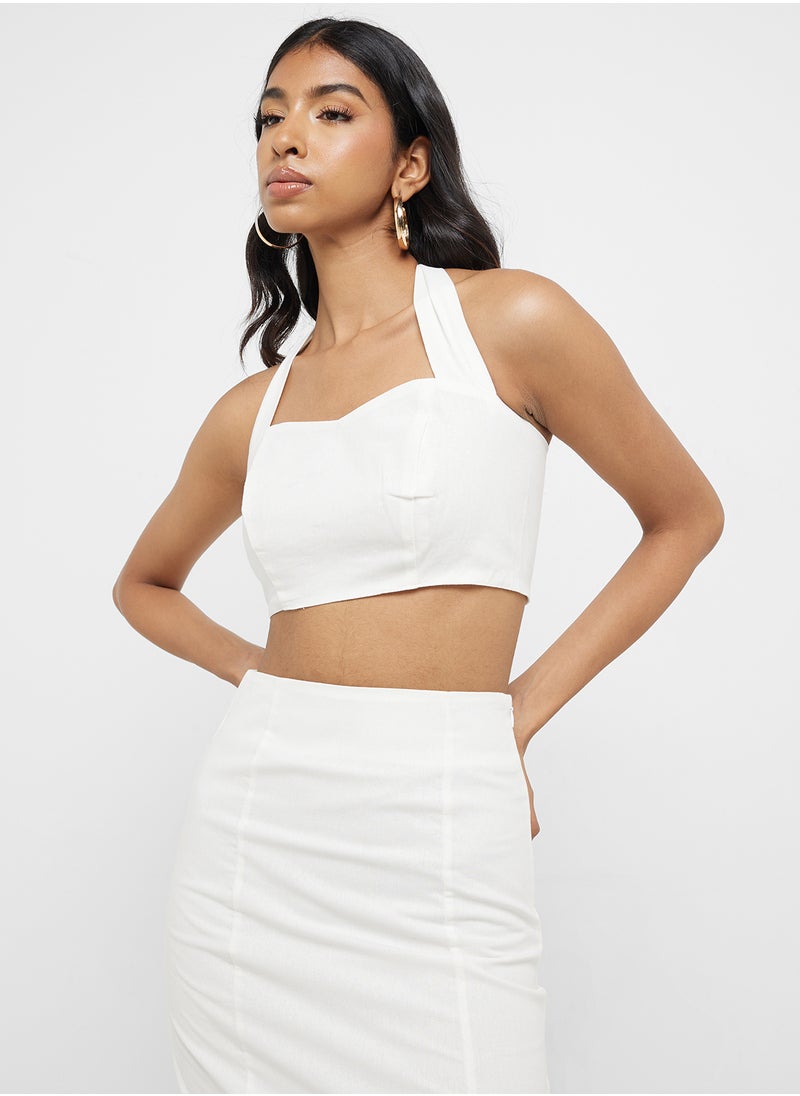 Halter Neck Crop Top & Maxi Skirt Set