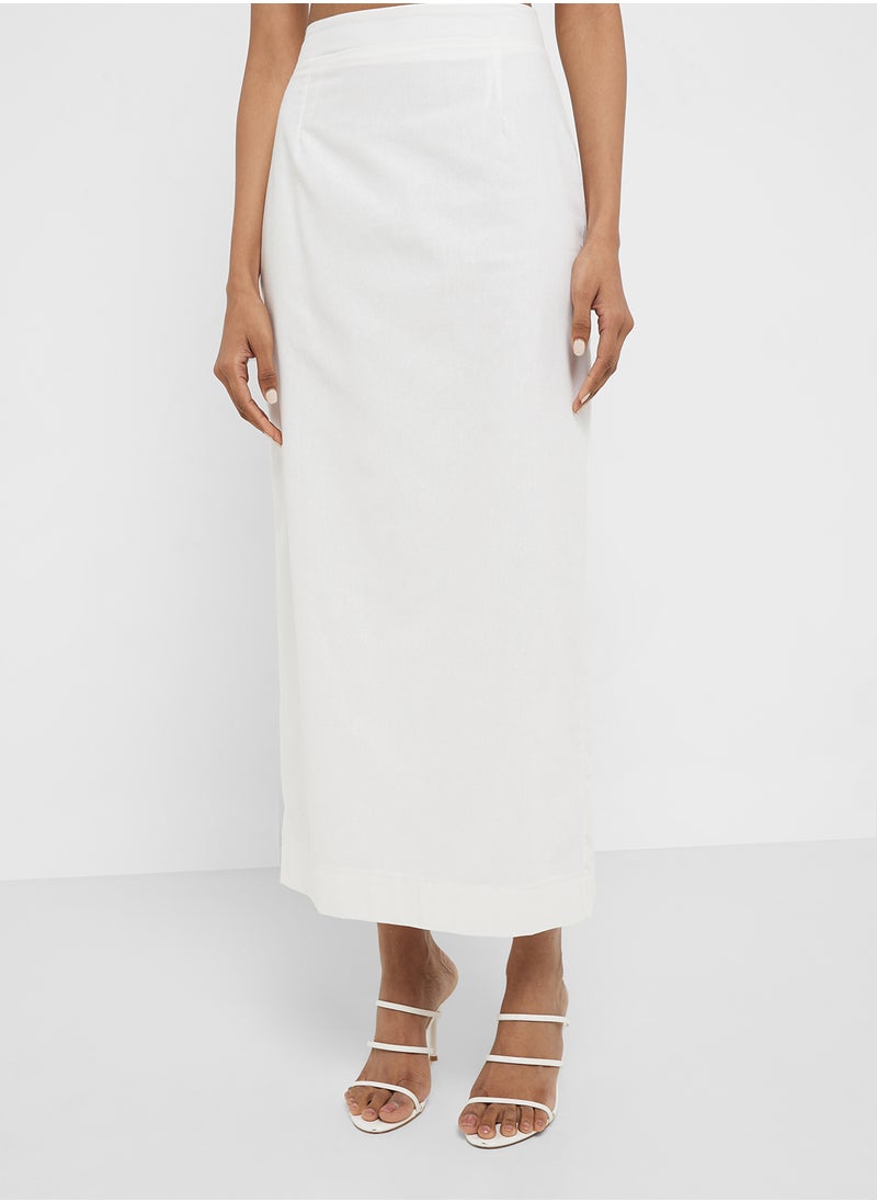 Halter Neck Button Down Top & Maxi Skirt Set