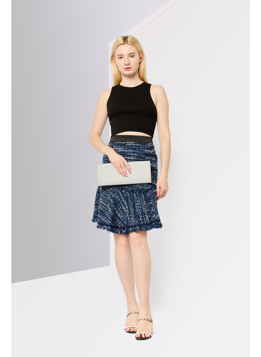 Women Textured Mini Skirt, Multicolor