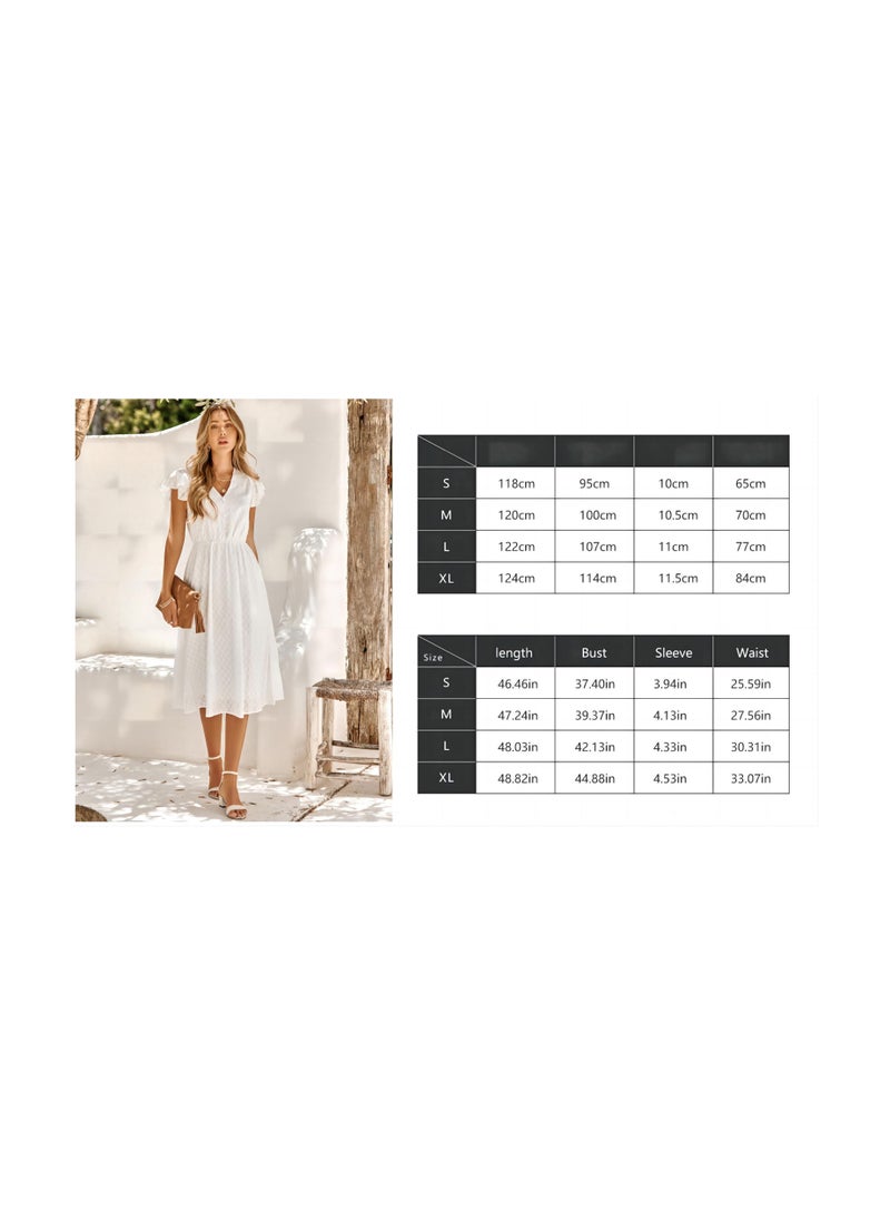 Women's V-neck elastic waist dress solid color micro-elastic slim-fit skirt