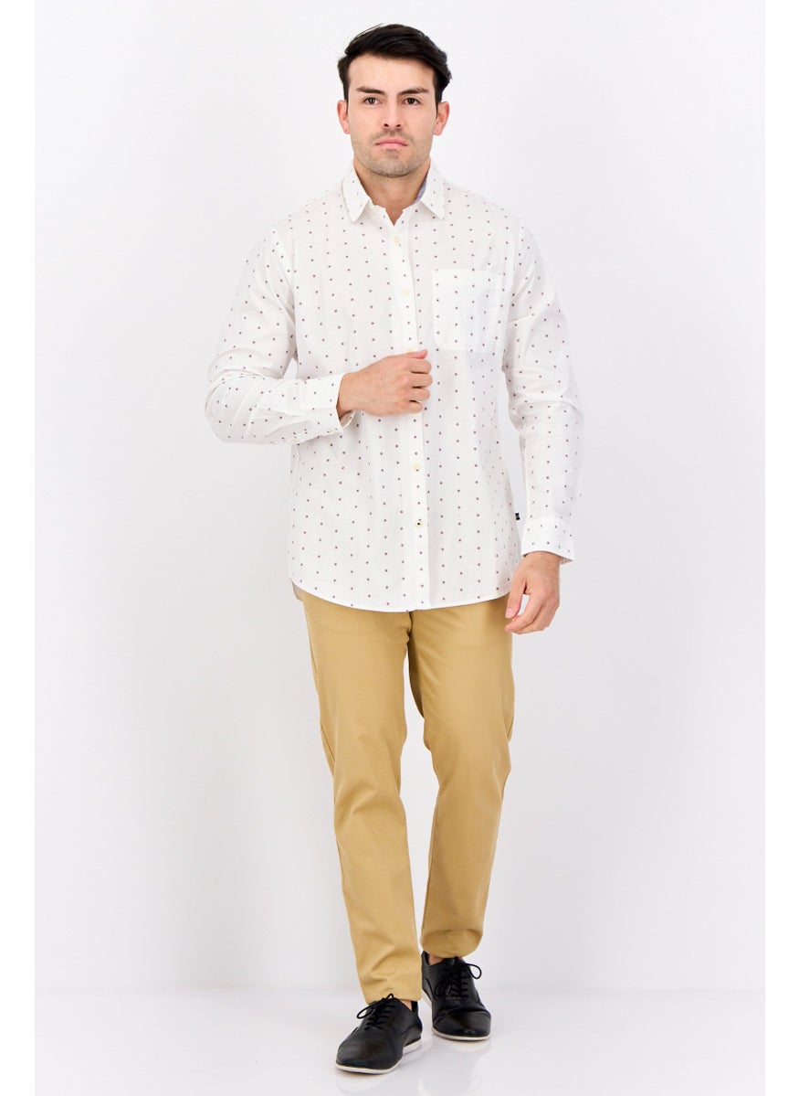 Men Classic Fit Long Sleeves Allover Print Casual Shirts, Multicolor